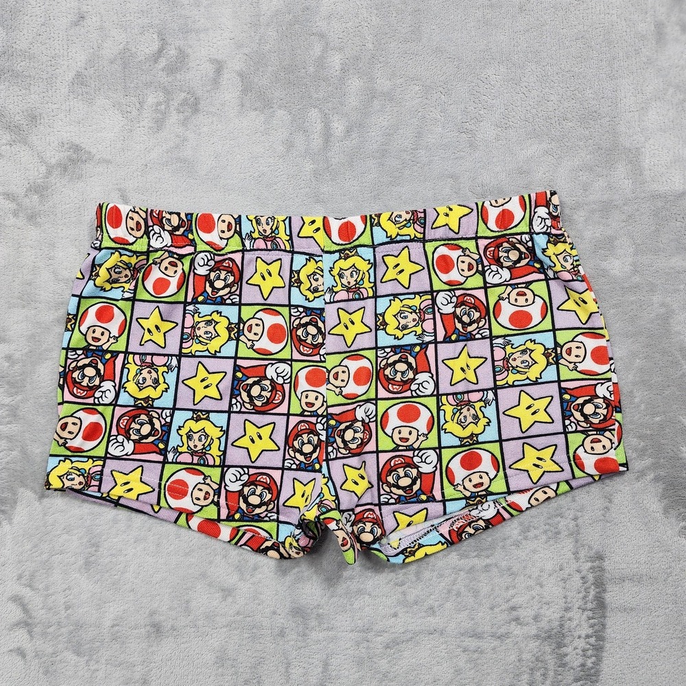 Super Mario Shorts Womens M Multicolor Graphic Pull On Nintendo Gaming Casual
